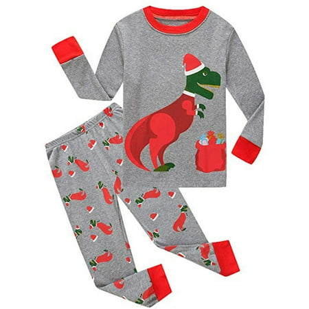 

Baby Days Savings! TMOYZQ Toddler Infant Kids Baby Boy s Suit Christmas Long-Sleeved Gray Cartoon Dinosaur Top Sports Long Pants Kids Christmas Clothes Overalls Outfits 2-7 Years