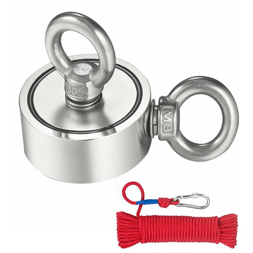 500LB-1300LB Pull Force Fishing Magnet Super Strong Neodymium Treasure Hunt+10m Rope Set 700LBS