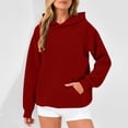 thumbnail image 2 of Timegard Sweatshirts for Women Drop Shoulder Hoodies Pullover Fall Winter Casual Solid Color Tops, 2 of 9