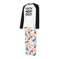 thumbnail image 3 of Hirigin Store Halloween Pajamas for Family Classic Letter Print Long Sleeve Raglan Tops + Pants Set Fall Sleepwear, 3 of 10