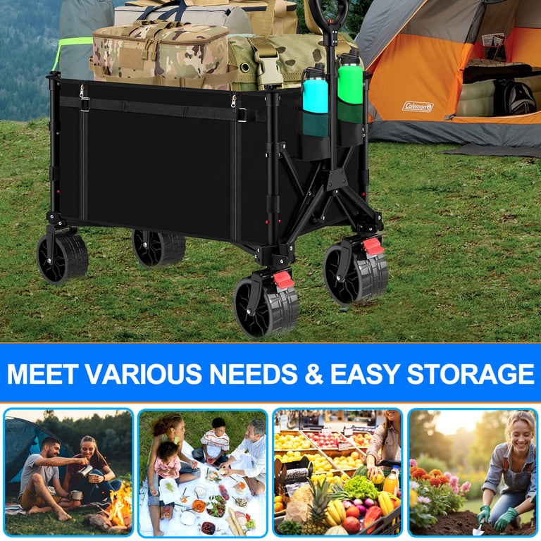Camkey Heavy Duty Collapsible Folding Wagon, All-Terrain Wheels photo 4