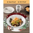 thumbnail image 3 of 15 Inch Round Placemats Set of 6, Christmas Non Slip Heat Insulation PP Table Mats, Snowman Snowflake Trees Watercolor Birds Red Plaid Washable Place Mats for Kitchen Dining Party Table Decor, 3 of 7