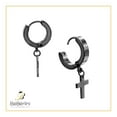 thumbnail image 6 of BEBERLINI Women Cross Pendant Huggie Hoop Earrings Black Stainless Steel Jewelry Gift, 6 of 8