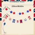 4Th Of July Garland, Patriotic Wood Bead Banner, 7.2Ft Red White Blue ...