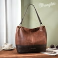 thumbnail image 6 of Wrangler Hobo Bags for Women Leather Tote Bag Shoulder Bag Top Handle Satchel Purses and Handbags, Two Tone Brown, 6 of 7