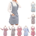 thumbnail image 4 of Women Pockets Waterproof Double Layer Anti-oil Aprons Kitchen Outsides BBQ Cooking Thick Cloth Sleeves, 4 of 8