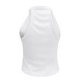 thumbnail image 5 of HAPIMO Women's Summer Tank Tops O-Neck Blouse Sleeveless Shirts for Girls Solid Color Print Tops Casual Slim Fit Camis Vest Daily Basic Camisole White XXL, 5 of 5