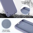 thumbnail image 4 of iPhone X Case,iPhone Xs Case, Liquid Silicone Soft Gel Rubber Slim Cover with Microfiber Cloth Lining Cushion Shockproof Full Body Protective Case for iPhone X/iPhone Xs, Lavender Gray, 4 of 8