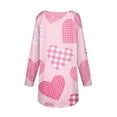 thumbnail image 5 of Women's Loose Round Neck Fashionable Valentine's Day Printed Long Sleeve T-Shirt Top Pullover Pink XXXL, 5 of 5
