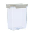 thumbnail image 2 of Qaailabf Push-Button Airtight Food Storage Container | Plastic Grain Dispenser Jar | Transparent 3.3L Canister | Space-Saving Stackable Design | White | 27.7x16.3x11.3cm, 2 of 8