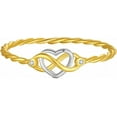 thumbnail image 6 of 925 Sterling Silver Heart Infinity Knot Rings for Women Mother Daughter Friendship Ring 14K Gold Plated CZ Promise Rings for Her Jewelry Birthday Graduation Gifts, 6 of 6