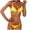Yellow, variant on Plus size Swimsuits Women Bikini Print Two-piece Print Swimsuit Beachwear Set Pink XXL