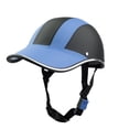 thumbnail image 2 of LOVIVER Motorcycle PU Leather Hat Cap Motocross Half Open Face Visor Blue, 2 of 8