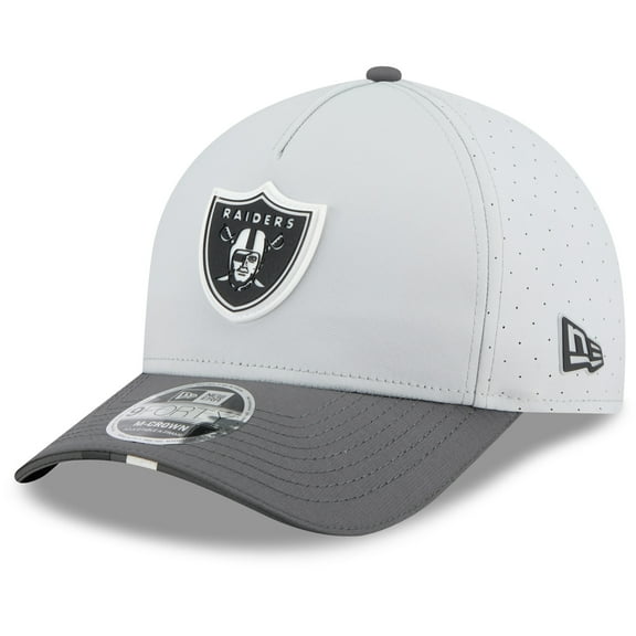 Men's New Era  Gray/Graphite Las Vegas Raiders 2025 NFL Training Camp A-Frame 9FORTY Adjustable Hat