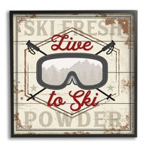 Stupell Industries Live To Ski Sport Goggles Fresh Powder, 24 x 24, Design by Jennifer Pugh