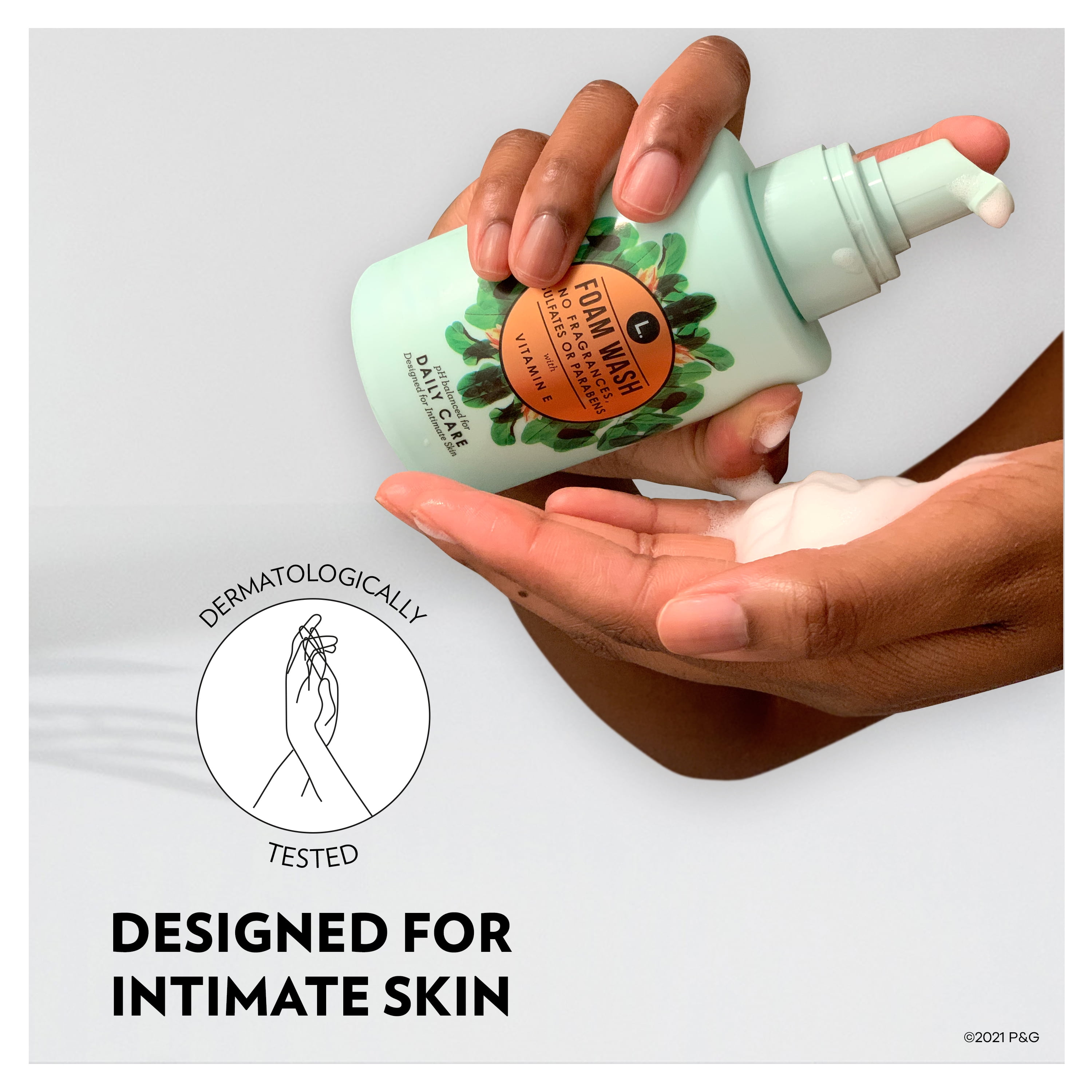 L. Fragrance Free Daily Care Foaming Wash, pH Balanced, Free from Fragrances, Sulfates or Parabens, 6 fl oz