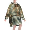 thumbnail image 2 of Couverture à Capuche Anges Fleuris pour Femmes et Hommes Adultes Couverture Portable Surdimensionnée Douce et Chaude, 2 of 8