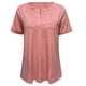 thumbnail image 3 of MHFRRA Camiseta Informal de Manga Larga con Cuello Redondo y Bolsillos para Mujer, Color Liso Rosa, 3 of 3