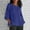 Blue, variant on Summer and Fall Tops for Women Crew Neck T Shirt Comfortable Ladies Stylish Cropped Sleeves Crewneck Cotton Line Loose Shirt Blouse