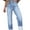 Sky Blue-104, variant on DOKOTOO Womens Ripped Cuffed Jeans High Waisted Boyfriend Straight Leg Denim Pants Classic Blue