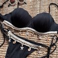 thumbnail image 5 of Bikini Sets for Women Seashell Halter Tie Back Two Piece Swimsuit Color Block Triangle Bathing Suit, 5 of 9