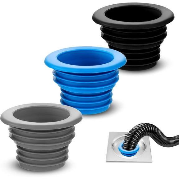3 Pack Drain Pipe Seal Ring, Universal Fit Drain Pipe Hose Silicone Plug, Drain Pipe Hose Deodorant Silicone Plug, Sewer Seal Ring for Washing