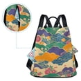 thumbnail image 5 of FORMRS Women's Travel Backpack Purse Anti-Theft Hidden Pockets Casual Shoulder Bag, Beige Floral Wave, 5 of 7