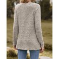 thumbnail image 4 of Women Top Tunic Sweater 2XL Pullover Ribbed Knit Comfort Lady Long Sleeve Autumn Daily Loungewear Relaxed Fit Stripe Cogild, 4 of 5