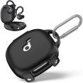 thumbnail image 1 of wonima44 for[Secure Lock] Soundcore Sport X20 Case Cover, Soft Silicone Protective Scratch Resistant Logo Visible Design Cover for Soundcore Sport X20 by Anker Charging Case with Carabiner-Black, 1 of 1