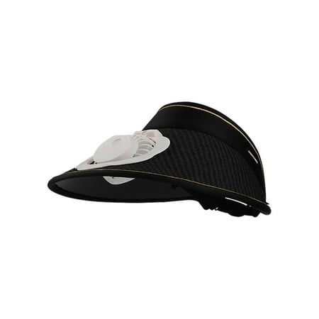 

Qocolhg Fan Hat Sun Visors Hat with Fan 3 Speeds Sun Hat USB Rechargeable Hat with Fan Cooling Fan Hats for Women Large Area Sun Protection for Hot Summer Black