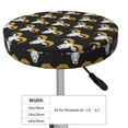 thumbnail image 4 of Round Bar Stool Seat Covers, goat head cool black Elastic Round Chair Cover Stool Seat Slipcover Bar Stool Cushions Round Pad for 12-14 inch, 4 of 7