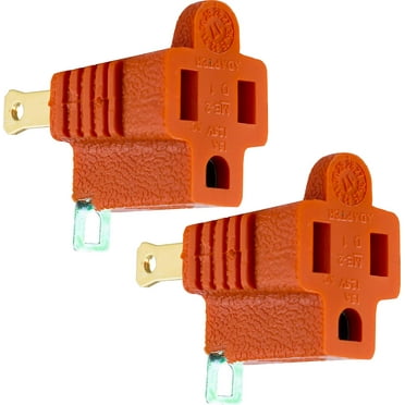 GE 14404 Polarized Grounding Adapter Plug, 2 Pk