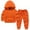 Orange, variant on Toddler Boys Girls Autumn Winter Outfit Solid Color Cotton Hooded Sweater Shirt Pant 2Pcs Girls Boy Sports Clothes Set