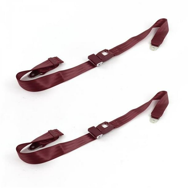 Standard 2 Point Burgundy Lap Bucket Seat Belt Kit for 19651970 Chevy