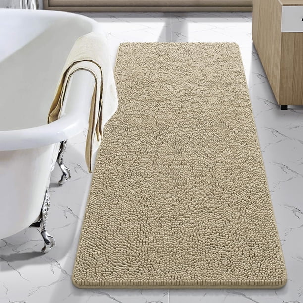 Alfombra de baño LOCHAS Luxury Shaggy de 60 x 140 cm, color beige