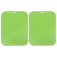 thumbnail image 1 of Unique Bargains Silicone Dish Drying Mat Set, 2 Pcs 12' x 9' Under Sink Drain Pad Suitable for Kitchen Counter, Drawer - Green, 1 of 5