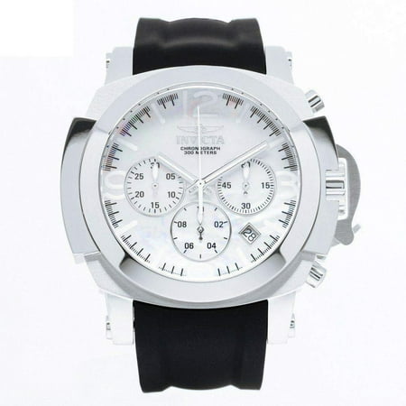 22275 Men's I-Force White MOP Dial Black Silicone Strap Chronograph Dive