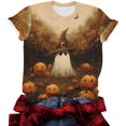 thumbnail image 5 of ClodeEU Women's Halloween Printed T Shirt, Short Sleeved Round Neck Top ,Women's Plus XL, 5 of 6