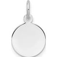 thumbnail image 1 of 14K White Gold Plain .009 Gauge Round Engravable Disc Charm (Width 10.6) (Length 16.2) - Jbsp, 1 of 4