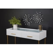 Tripar Starburst Metal Wall Hanging - Silver Acrylic - Medium