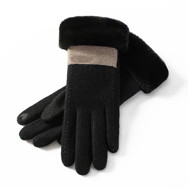 Guantes térmicos de invierno con pantalla táctil y forro polar, resistentes al viento, para esquiar al aire libre, regalo para mujer 1020