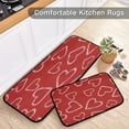thumbnail image 5 of 2-Piece Kitchen Rugs Set Non-Slip Mats Carpet Floor for Kitchen, Bathroom (19.7"x27.6" & 19.7"x47.2") Candy Cane-shaped Hearts Pattern, 5 of 7