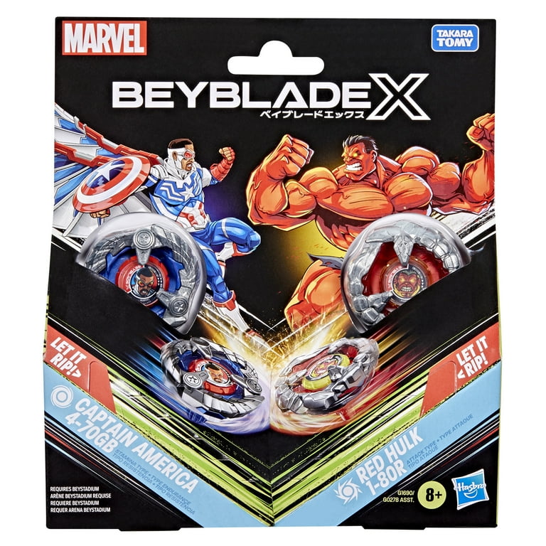 Beyblade X and Marvel Collab, Captain America 4-70GB vs. Red Hulk