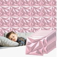 thumbnail image 1 of Panel Decorativo Pared 3d Pvc Resistente Al Fuego 30cmx30cm Modelo Rosa, 1 of 4