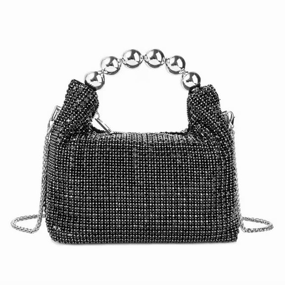 YIFEI Women Rhinestone Beaded Evening Bag Sparkling Clutch with Detachable Strap for Wedding Party