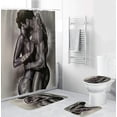 thumbnail image 1 of FMSHPON Afro Lover Girl 4 Piece Bathroom Set Shower Curtain Bath Rug Contour Mat and Toilet Lid Cover, 1 of 8