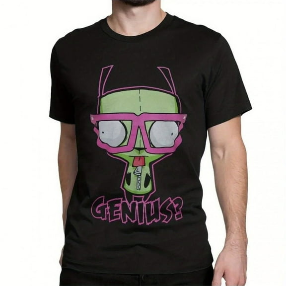 Kawaii Invader Zim Graphic Tee - Soft Cotton, Crew Neck, Short Sleeve, Awesome Printed Design, Casual Wear for Men - Fun Pattern Clothing
