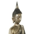 thumbnail image 6 of 12" x 16" Brass Polystone Meditating Buddha Sculpture with Engraved Carvings and Relief Detailing, by DecMode, 6 of 12