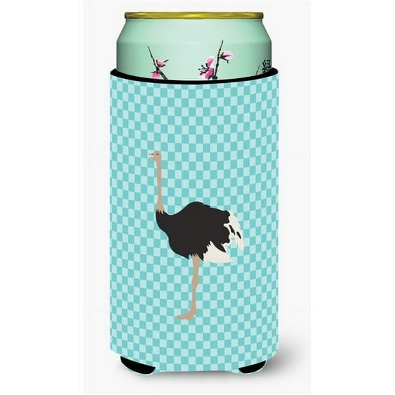 Carolines Treasures BB8098TBC Common Ostrich Blue Check Tall Boy Beverage Insulator Hugger