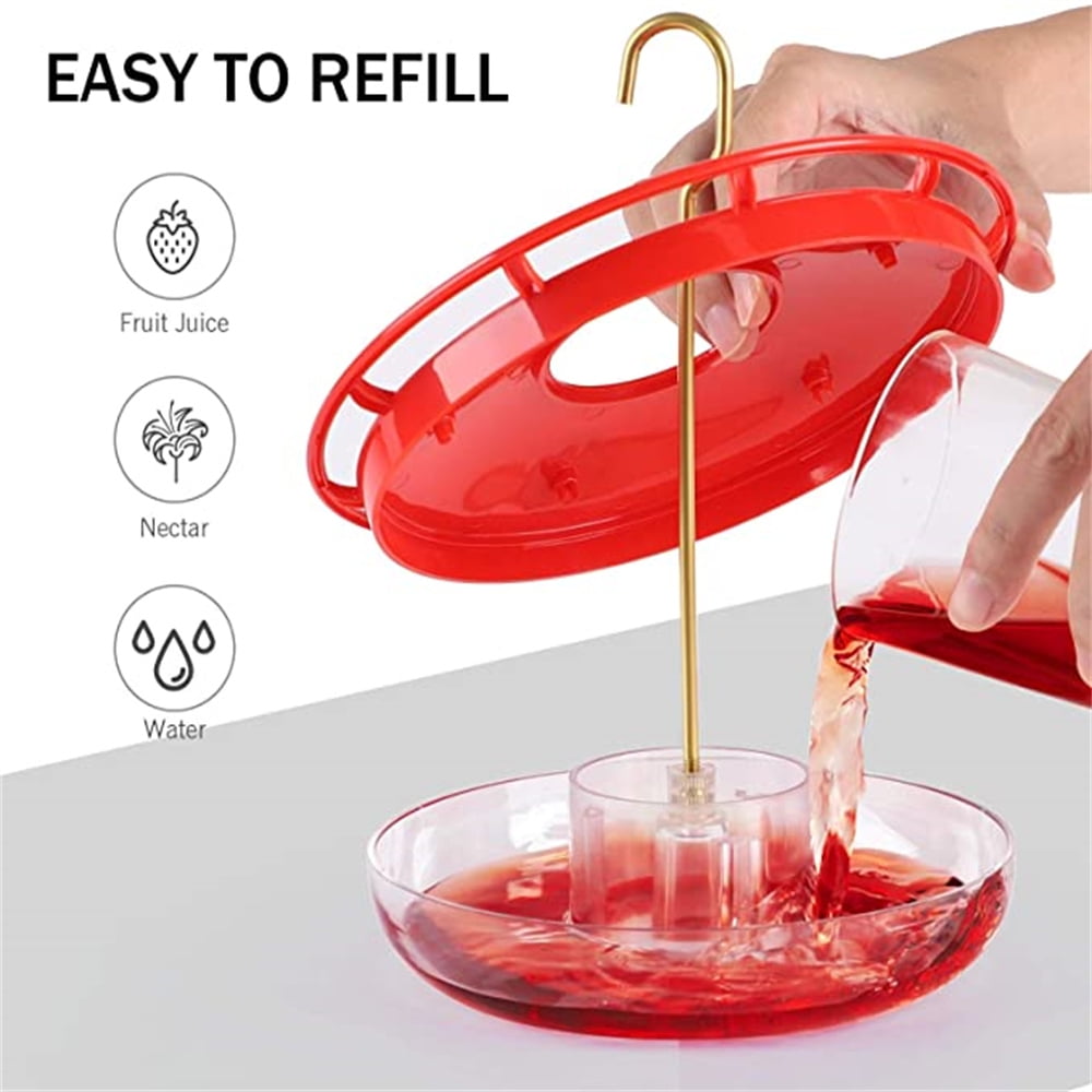 Kepooman Outdoors Hanging Hummingbird Feeder for Hummer Birds, Saucer Hummingbird Feeder Hanging for Window Leak-Proof, Red Kepooman Outdoors Hanging Hummingbird Feeder for Hummer Birds, Saucer Hummingbird Feeder Hanging for Window Leak-Proof, Red